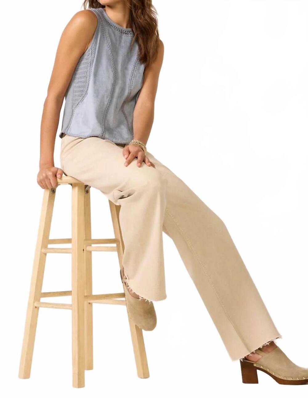 NEW MELISSA NEPTON quinn top in bleached denim